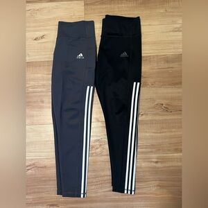Adidas womens Black and Gray Leggings